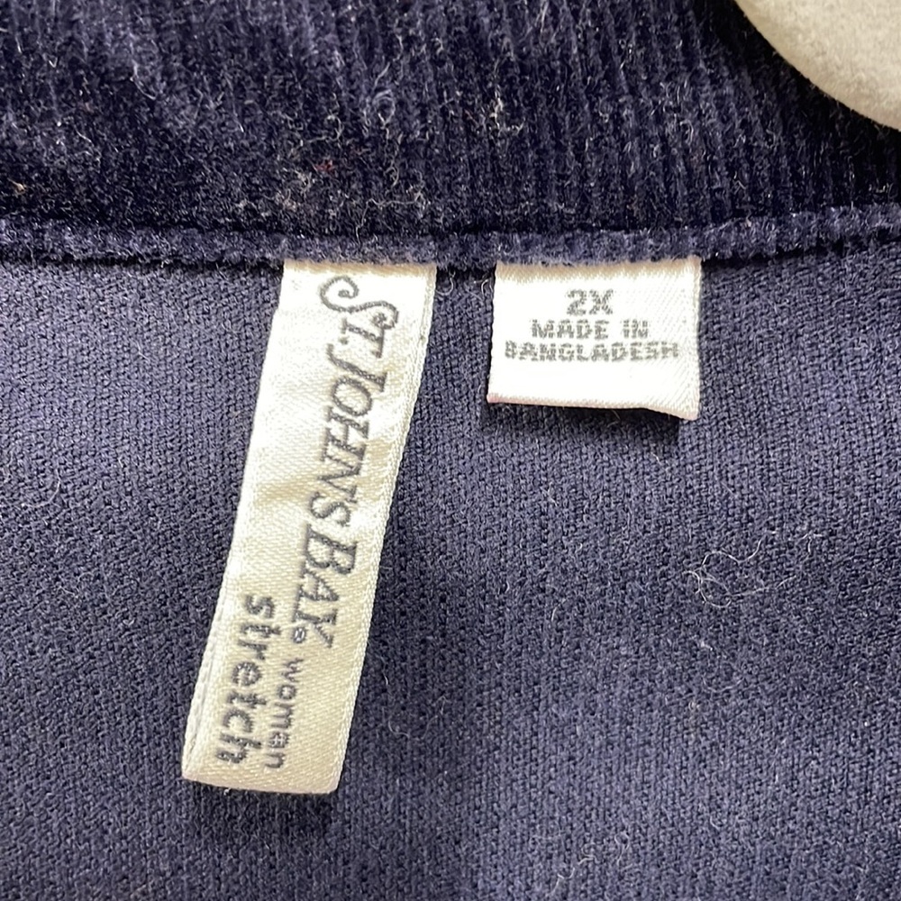 St. John’s Bay stretch Navy Corduroy Button up Jacket/Shacket size 2x - Picture 5 of 9